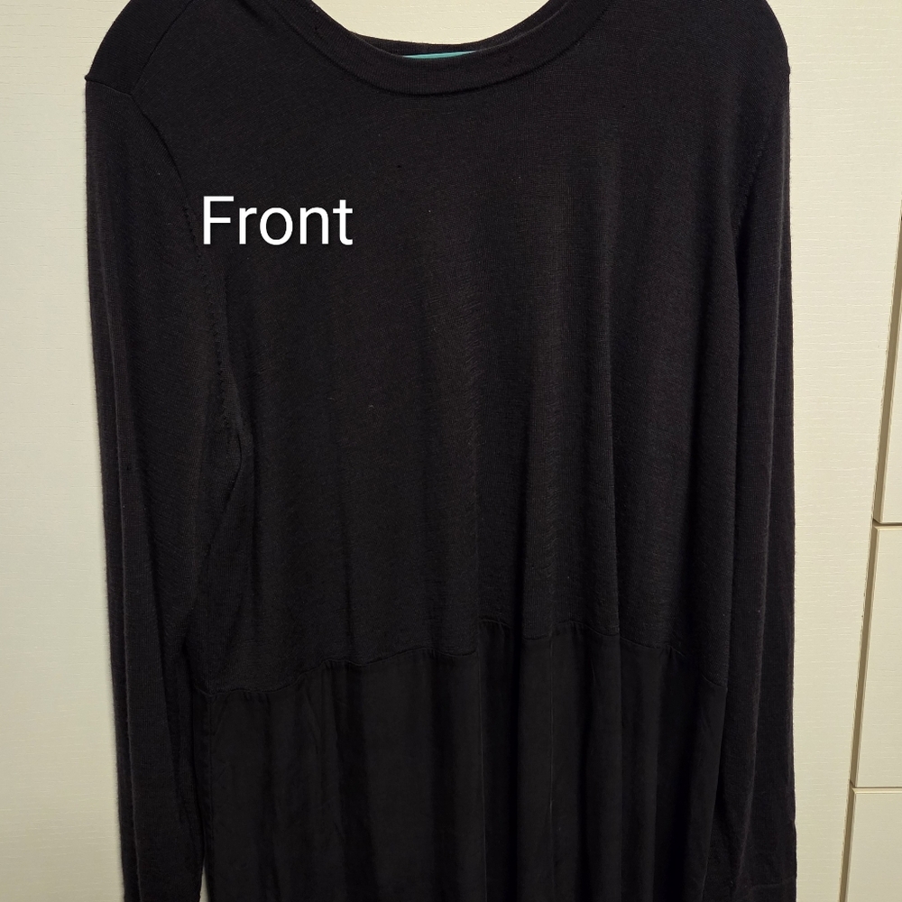 M Universal Standard Women's Top, Black, Up/Down Style of 2 Fabrics